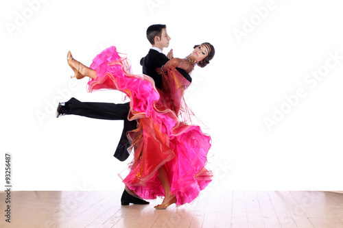 dancers in ballroom isolated on white background