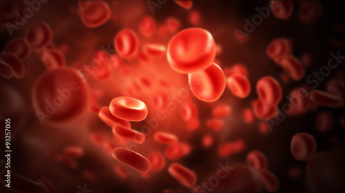 streaming blood cells in vein