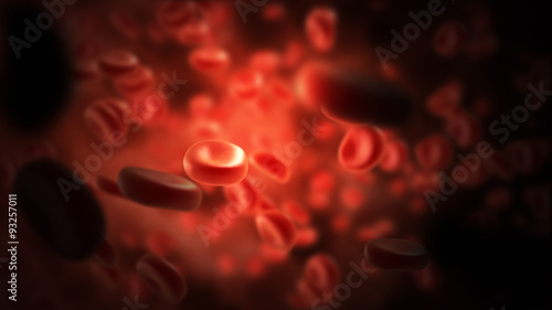 streaming blood cells in vein photo