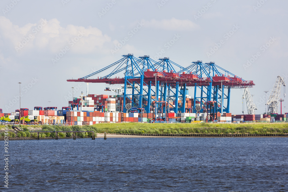 Large Container Terminal in Hamburg, Germany