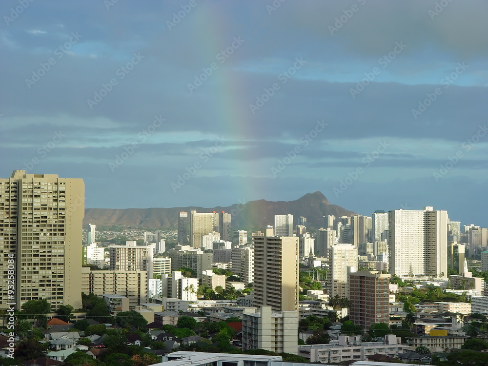 Fototapeta premium Tęcza nad Honolulu