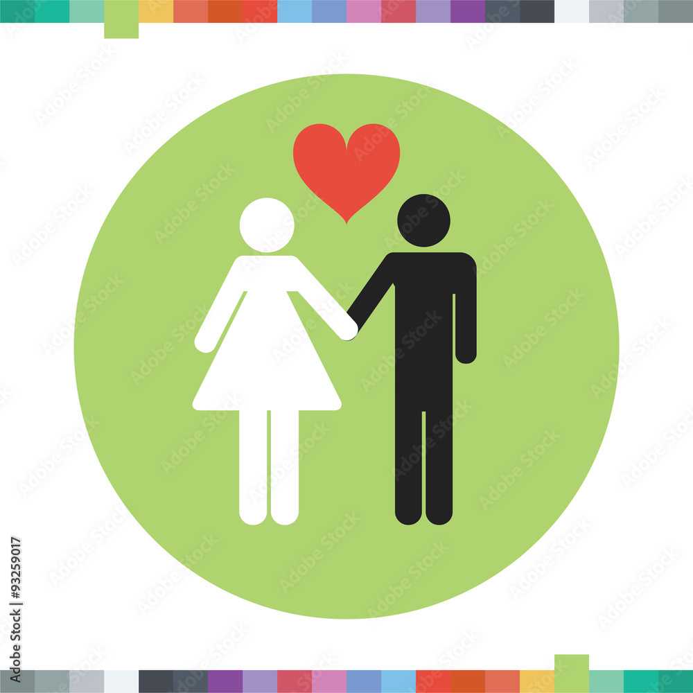 Interracial couple icon. Interracial couple icon.