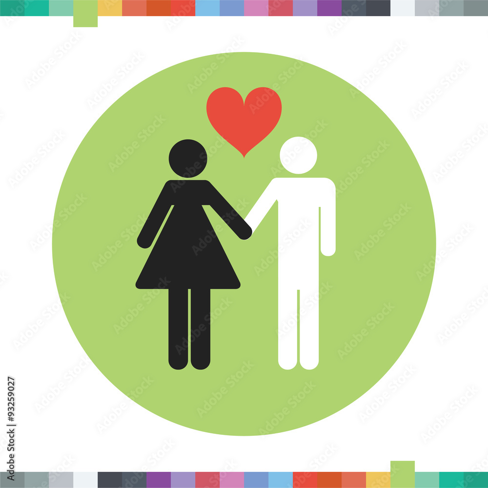 Interracial couple icon. Interracial couple icon.