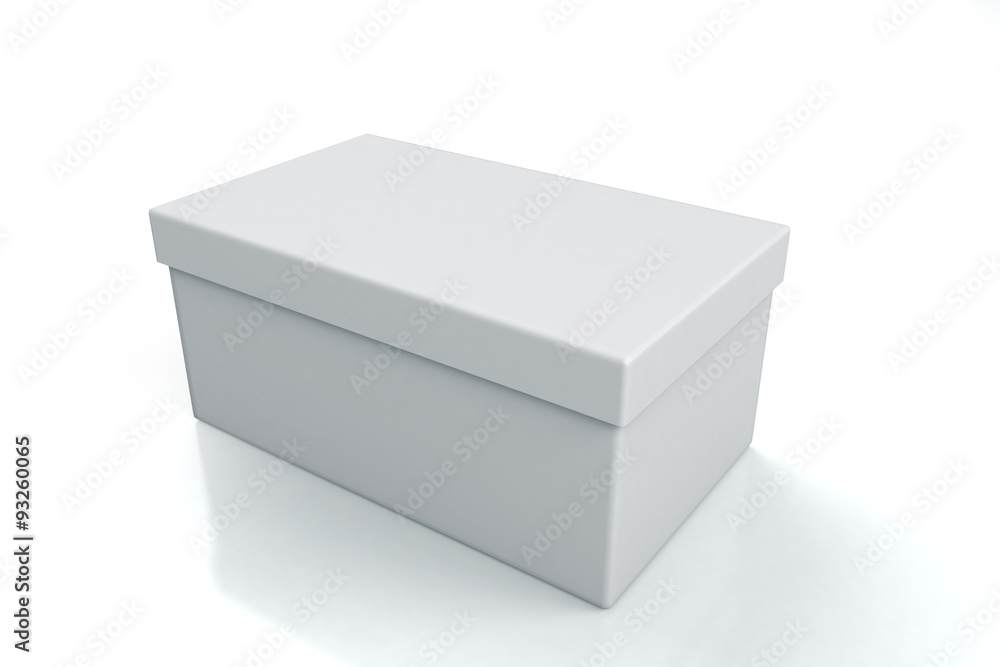 White shoe box isolated on white White shoe box isolated on white