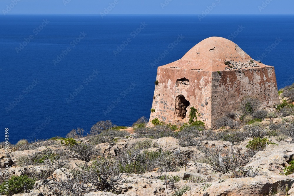 Old abandoned building on Gramvousa Island, Crete