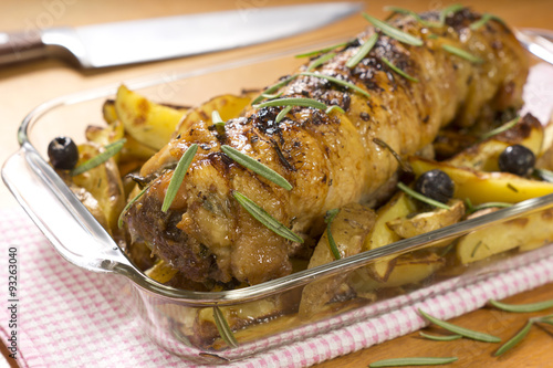 Fotografie Roasted Stuffed Boneless Chicken Non sharpen file