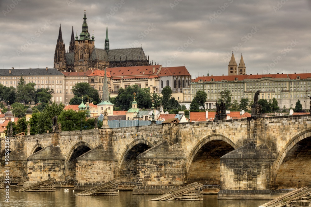 Historic Charles Bridge in Prague, Czech Republic
