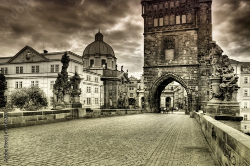 Historic Charles Bridge in Prague, Czech Republic