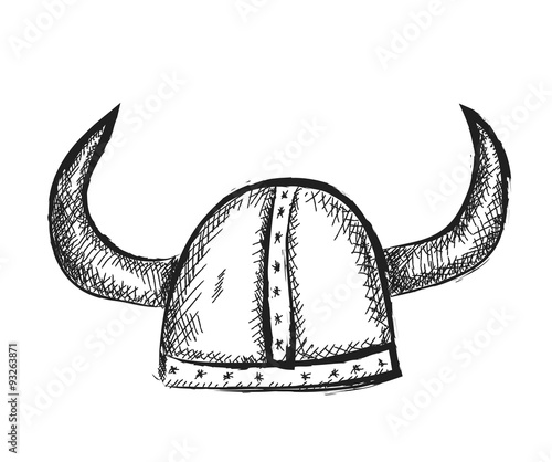 doodle viking helmet