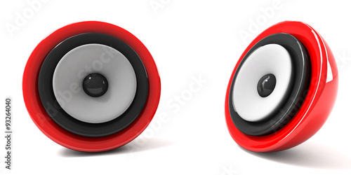 3d illustration of modern audio speaker over white background