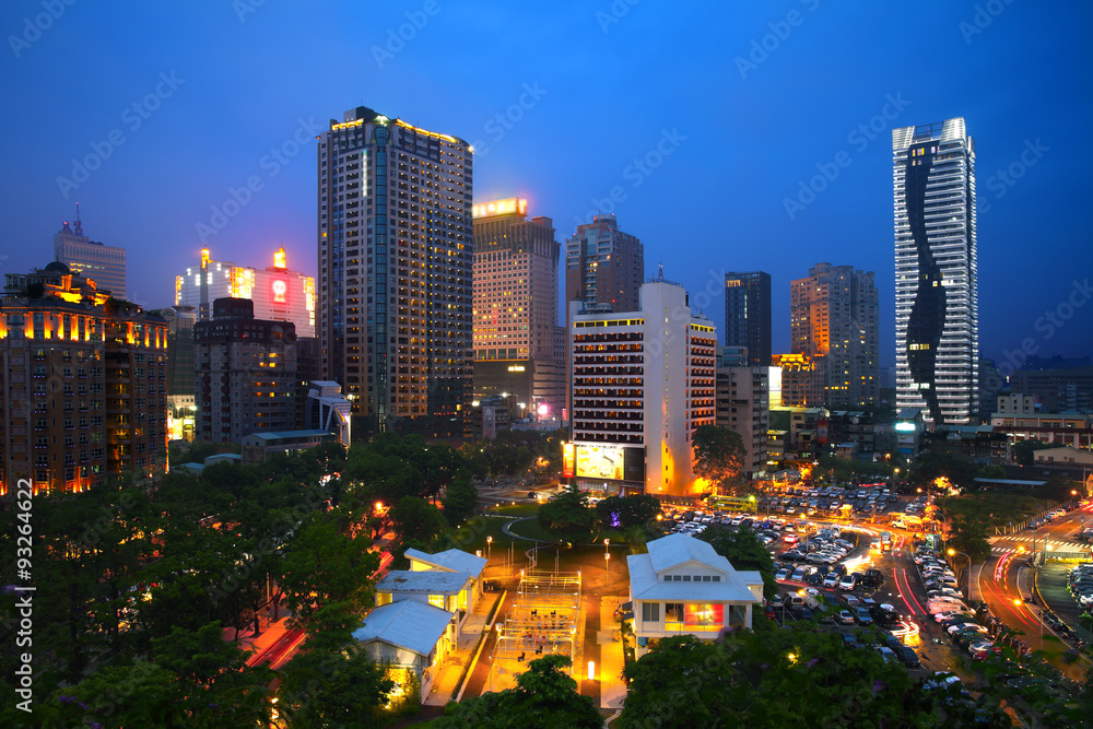 Fototapeta premium Taichung night view, Taiwan