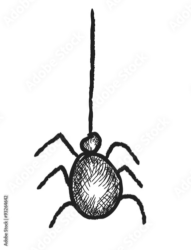 doodle halloween Black Spider