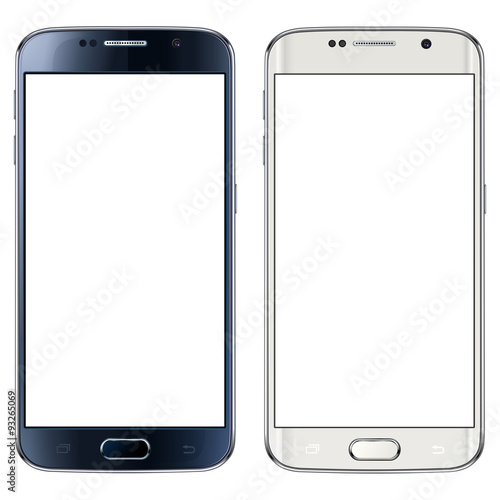 Smartphone, mobile phone isolated with blank screen
