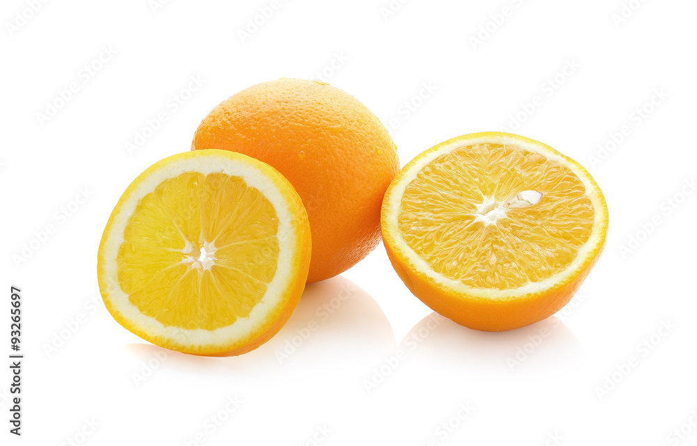 Orange fruit isolated on white background + Clipping Path