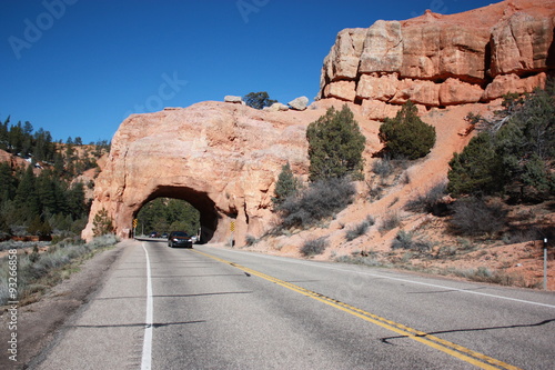 The red Rock Tunnel Dixie National Forest, Utah USA