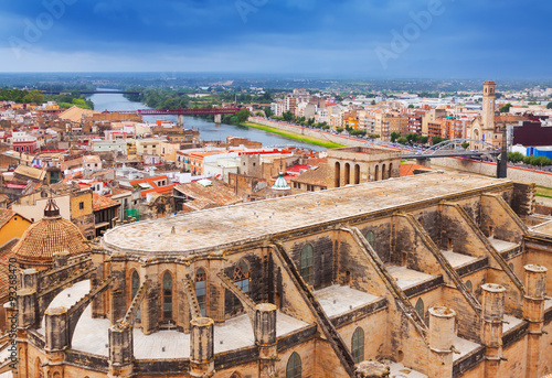 view of Tortosa with Cathedral from Suda castle photo