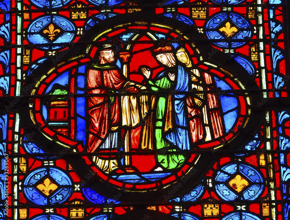 King Queen Stained Glass Sainte Chapelle Paris France