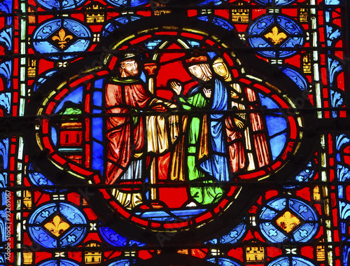 King Queen Stained Glass Sainte Chapelle Paris France © Bill Perry