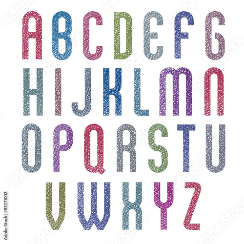 Retro style tall condensed rounded font with hand drawn texture