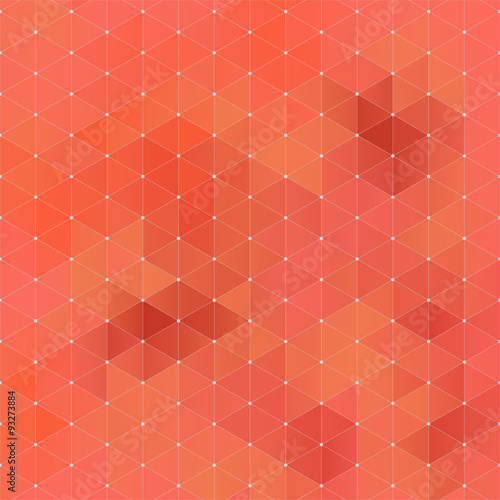 Orange abstract geometric rumpled triangular background low poly style. Vector illustration
