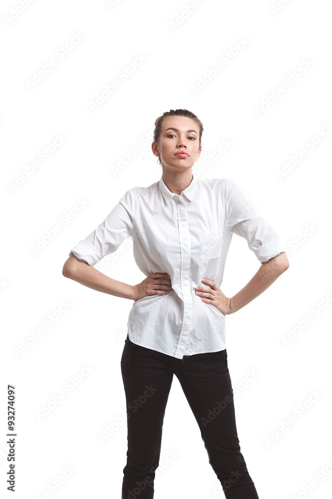 Portrait of young beautiful woman isolated Portrait of young beautiful woman isolated