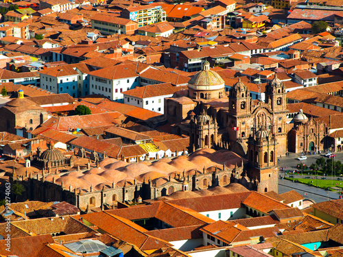 Aerial view of Cusco Cathedral photo