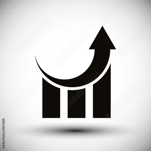 Graph trend rising up, vect...