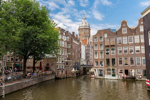 Canal and St. Nicolas Church in Amsterdam