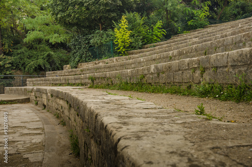 The stone bleachers at Arenes de Lutece are among the remains of one of the largest amphitheaters built by the Romans.