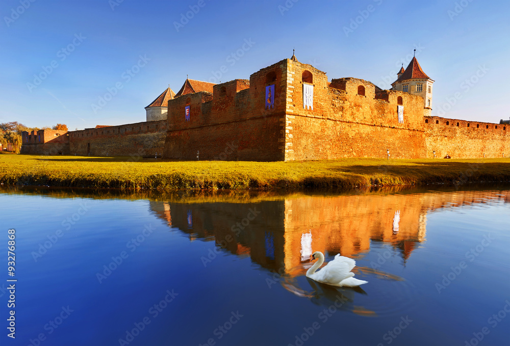 Fagaras Medieval Fortified Fortress in Transylvania, Romania.