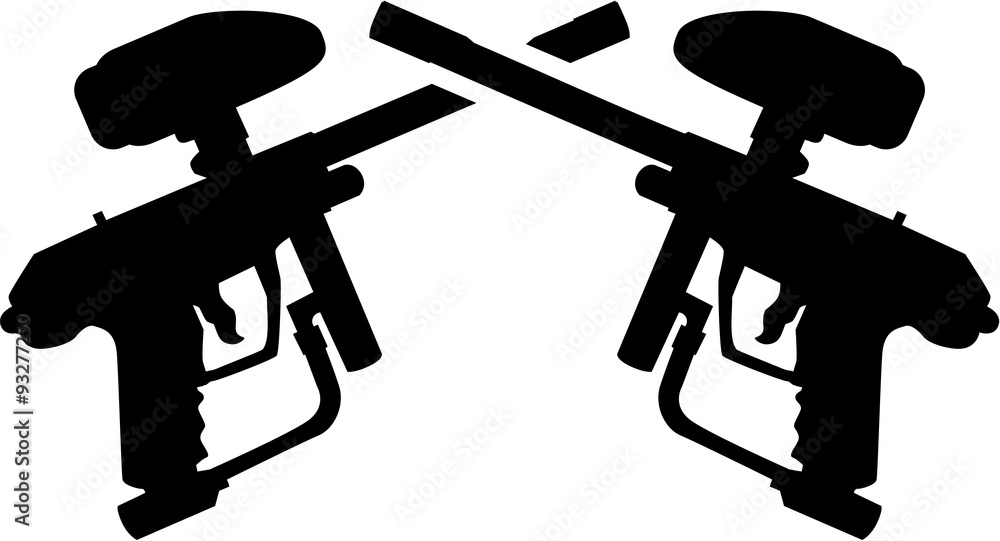Crossed Paintball guns Crossed Paintball guns