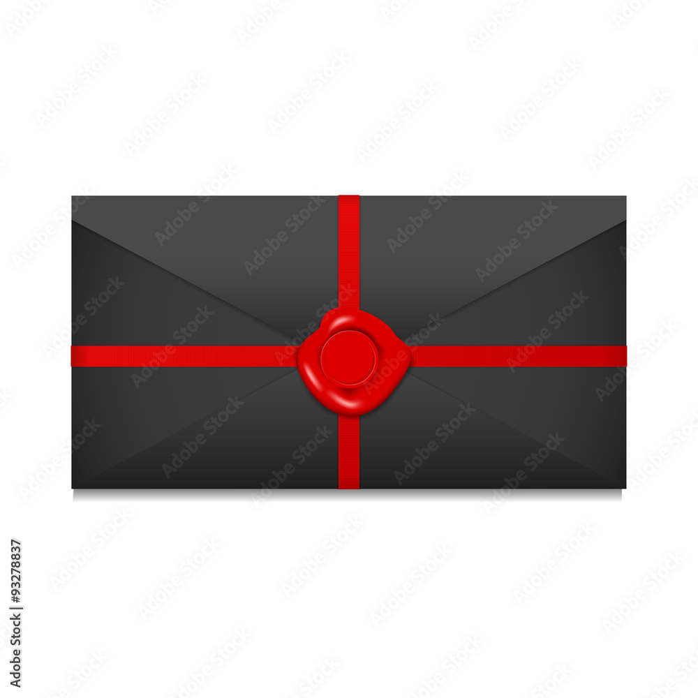 Closed envelope. Sealing wax. Vector Illustration Closed envelope. Sealing wax. Vector Illustration