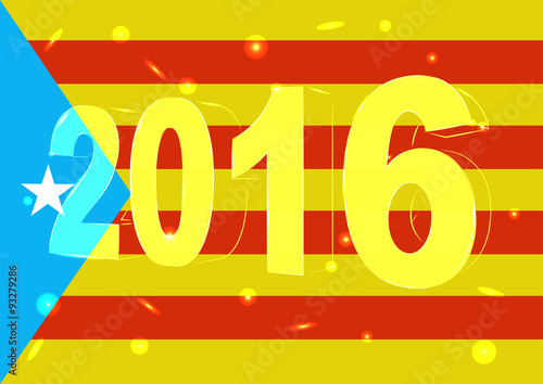 Новый 2016 год на фоне флага Каталонии