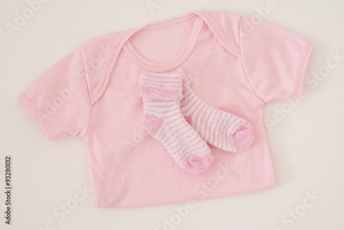 baby newborn clothes - studio shot from above photo