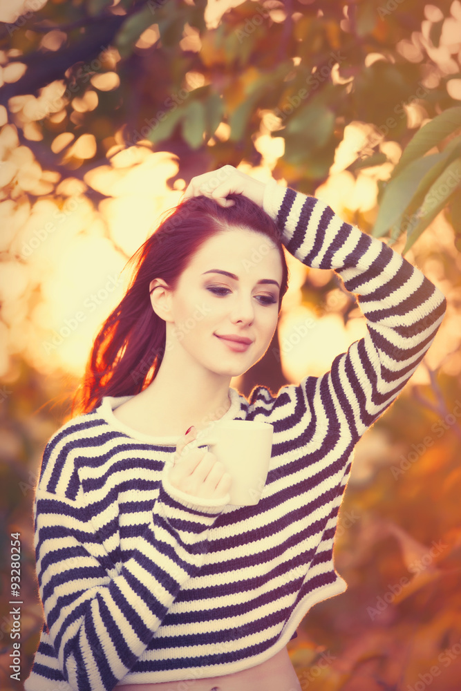 Woman with cup of tea or coffee Woman with cup of tea or coffee