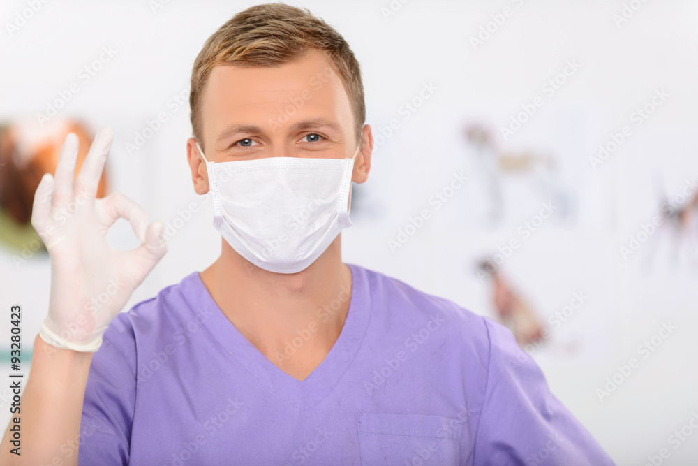 Professional vet involved in work Professional vet involved in work