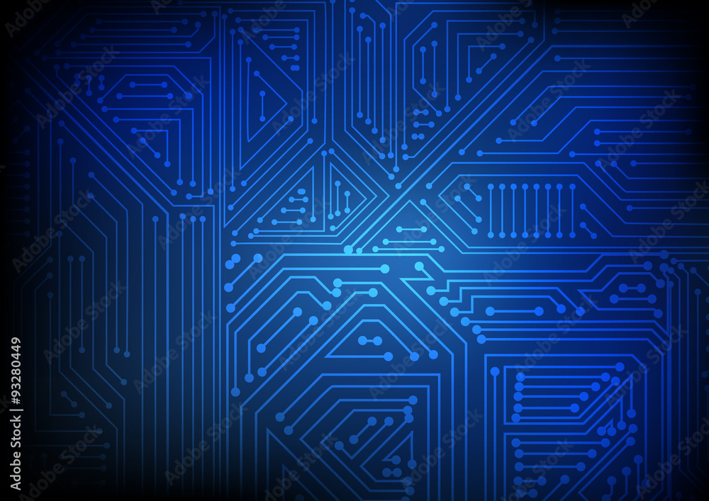 Vector : Abstract electronic circuit on blue background Vector : Abstract electronic circuit on blue background