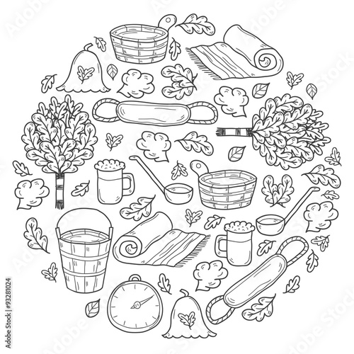 Sauna hand drawn background