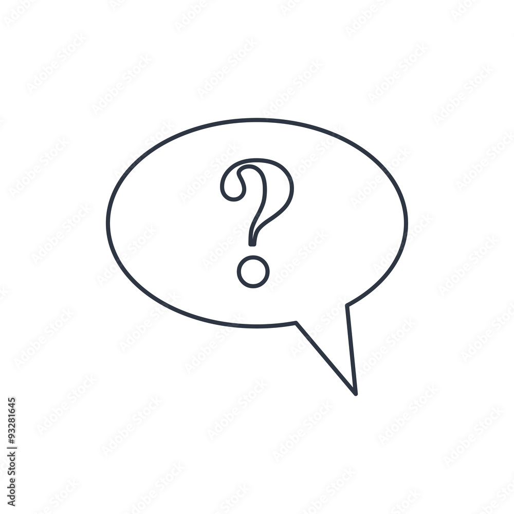 Icon of speech bubble with question mark, vector illustration Icon of speech bubble with question mark, vector illustration