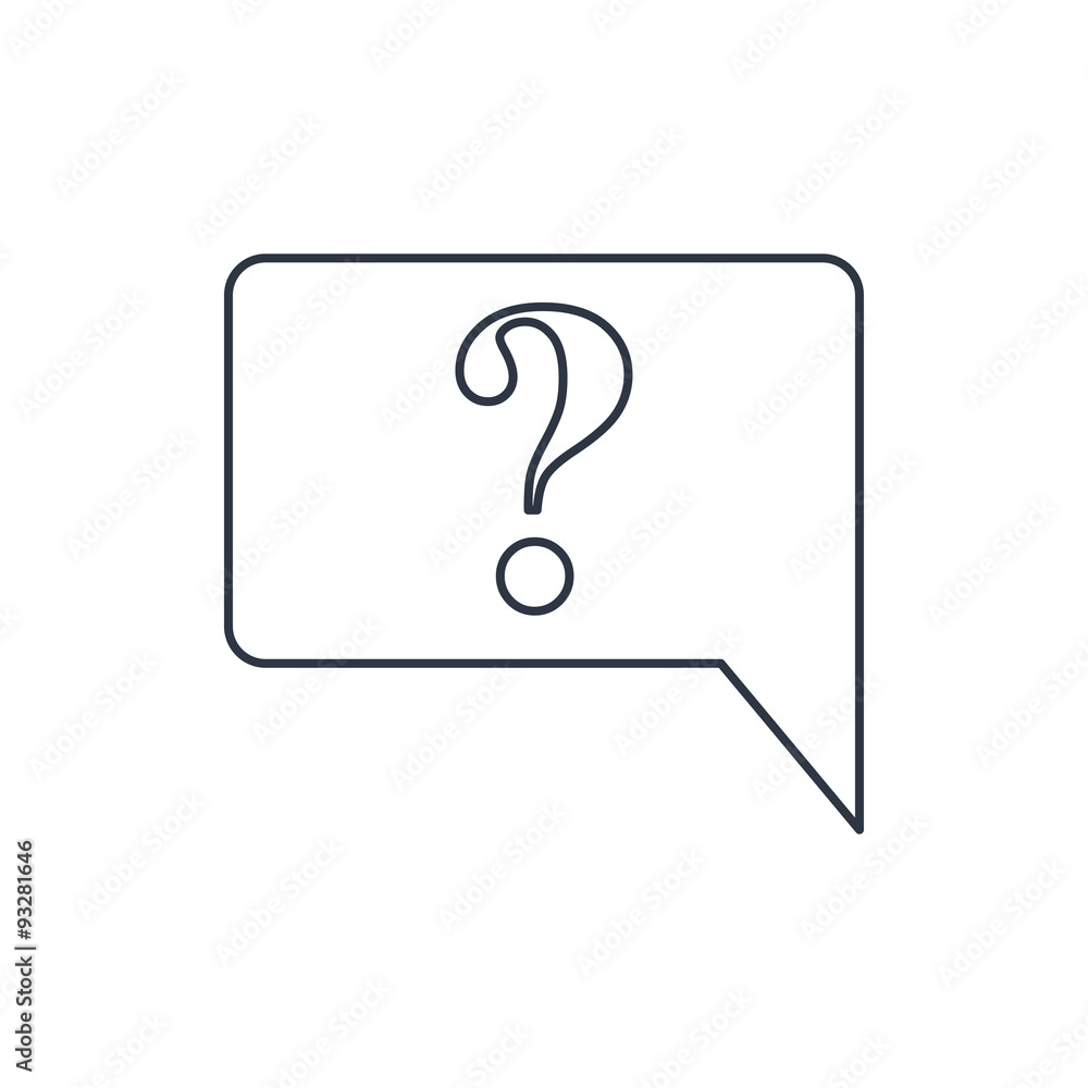 Icon of speech bubble with question mark, vector illustration Icon of speech bubble with question mark, vector illustration