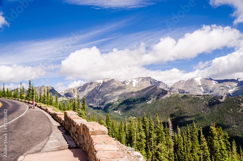 Canvas Print landscape from the rainbow curve on the trail ridge road, colorado during summer