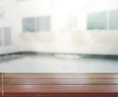 Table Top And Blur Interior of Background