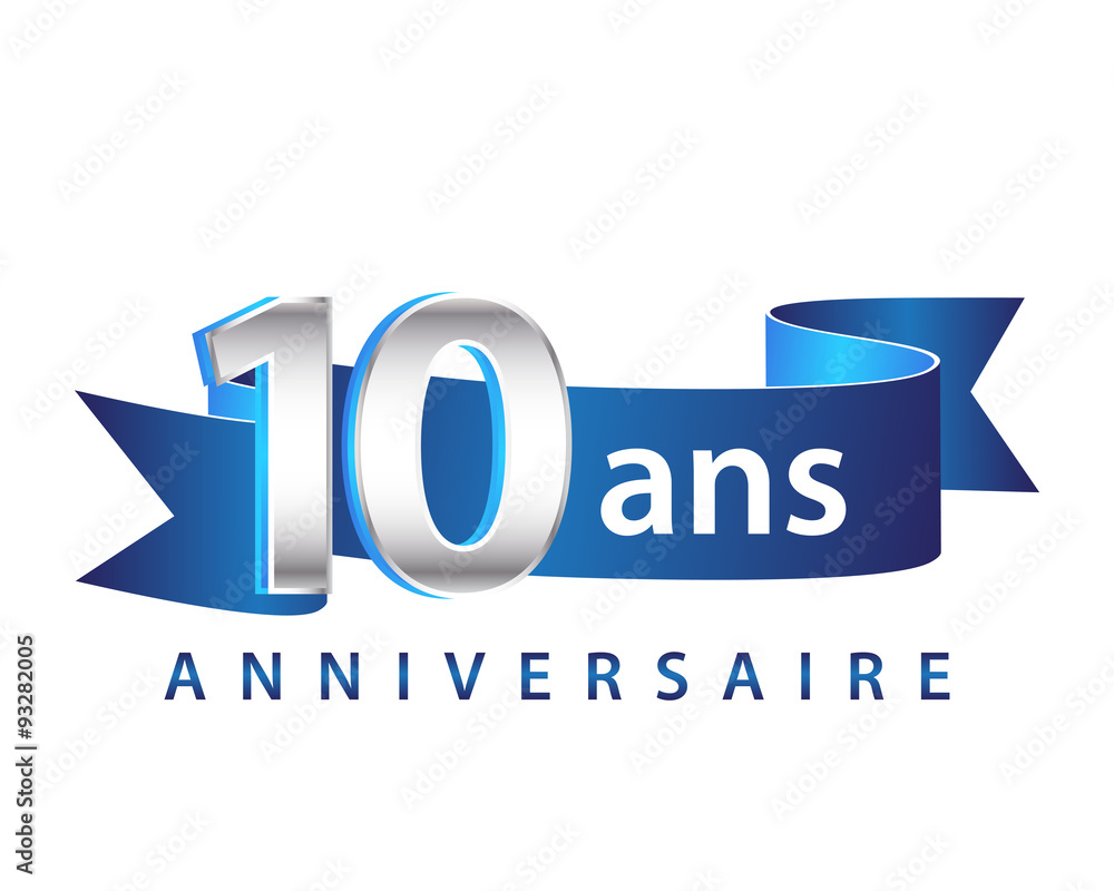 10 Ruban Bleu logo Anniversaire