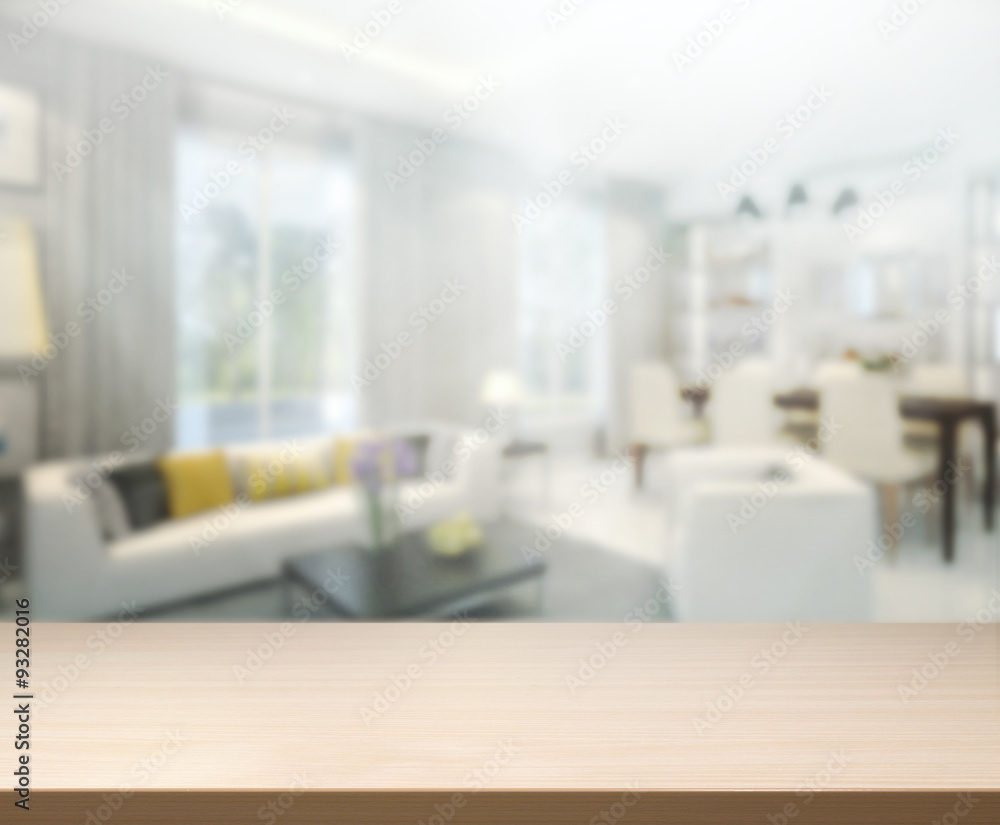 Table Top And Blur Interior Background