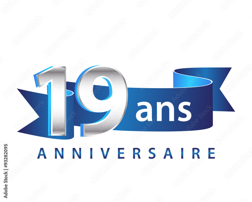 19 Ruban Bleu logo Anniversaire