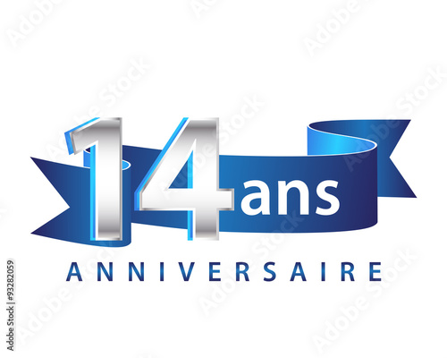 14 Ruban Bleu logo Anniversaire