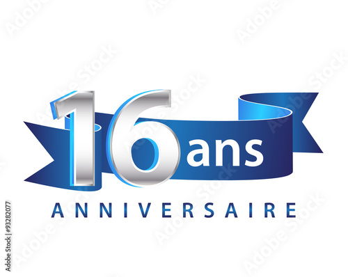 16 Ruban Bleu logo Anniversaire