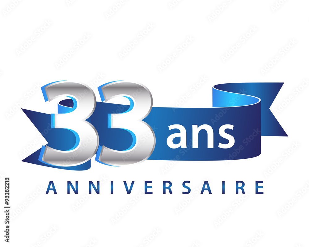 33 Ruban Bleu logo Anniversaire
