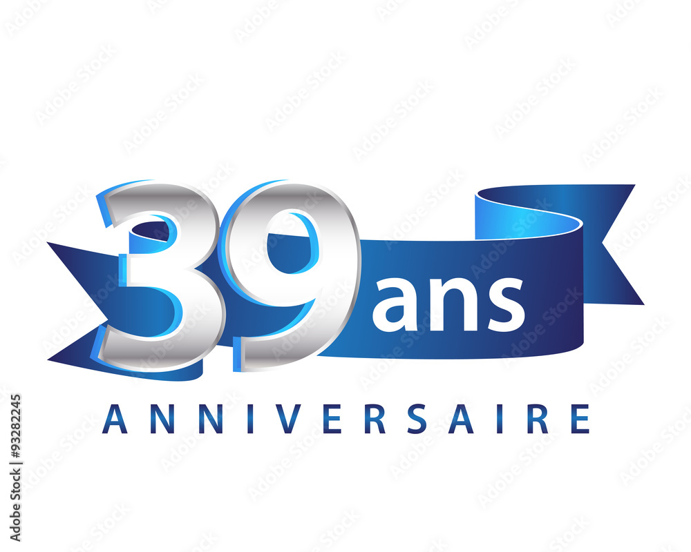 39 Ruban Bleu logo Anniversaire