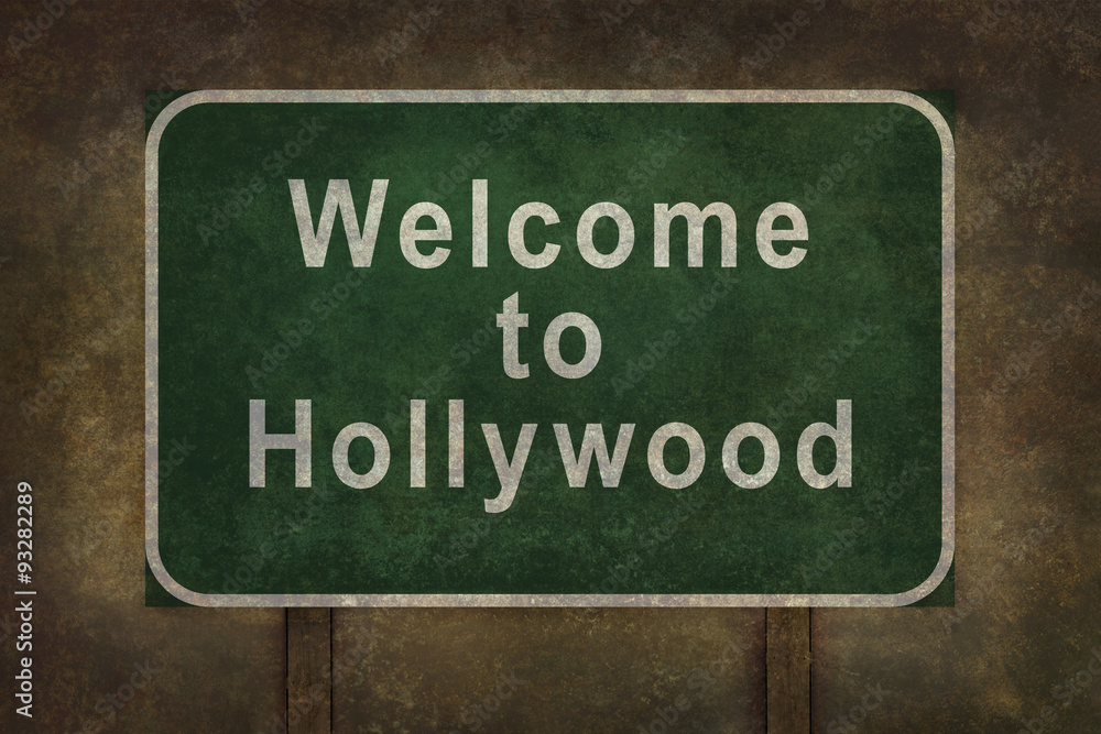 Welcome to Hollywood roadside sign illustration Welcome to Hollywood roadside sign illustration